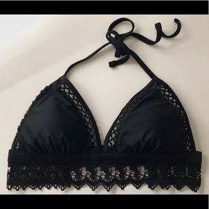 Black Lace Bikini Top